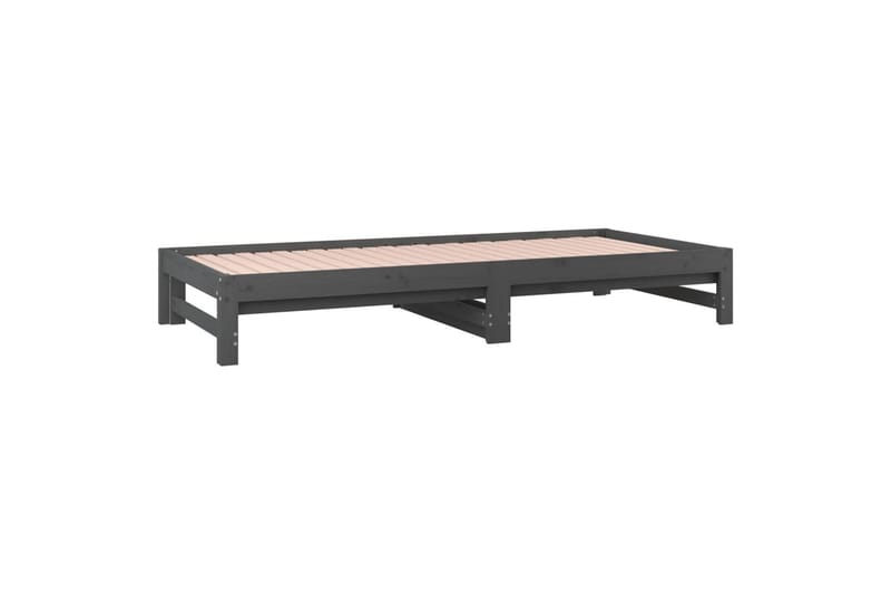 beBasic Uttrekkbar dagseng grå 2x(90x200) cm heltre furu - Gr�Ã¥ - Møbler - Senger - Sengeramme & sengestamme