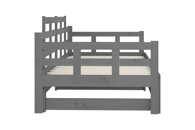beBasic Uttrekkbar dagseng grå heltre furu 2x(90x200) cm - GrÃ¥ - Møbler - Sofaer - Dagsenger