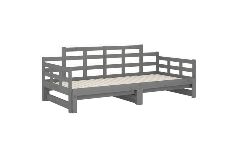 beBasic Uttrekkbar dagseng grå heltre furu 2x(90x200) cm - GrÃ¥ - Møbler - Sofaer - Dagsenger