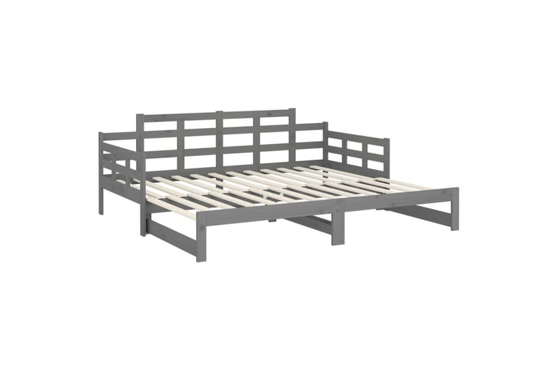 beBasic Uttrekkbar dagseng grå heltre furu 2x(90x200) cm - GrÃ¥ - Møbler - Sofaer - Dagsenger