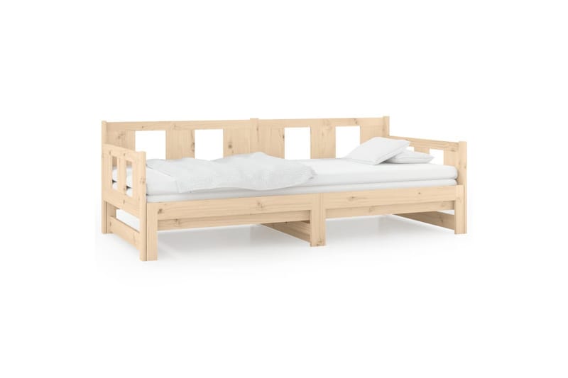 beBasic Uttrekkbar dagseng heltre furu 2x(80x200) cm - Brun - Møbler - Sofaer - Dagsenger