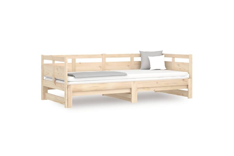 beBasic Uttrekkbar dagseng heltre furu 2x(80x200) cm - Brun - Møbler - Sofaer - Dagsenger
