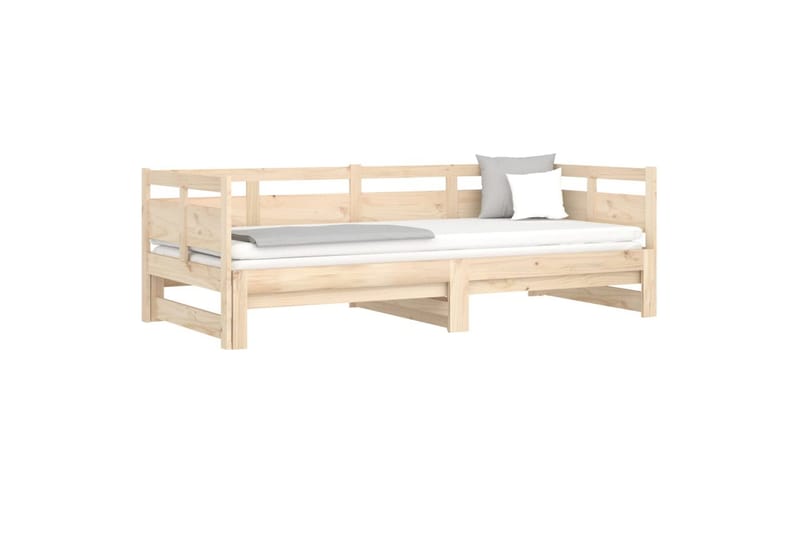 beBasic Uttrekkbar dagseng heltre furu 2x(80x200) cm - Brun - Møbler - Sofaer - Dagsenger