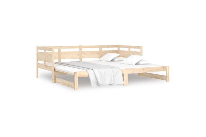 beBasic Uttrekkbar dagseng heltre furu 2x(80x200) cm - Brun - Møbler - Sofaer - Dagsenger