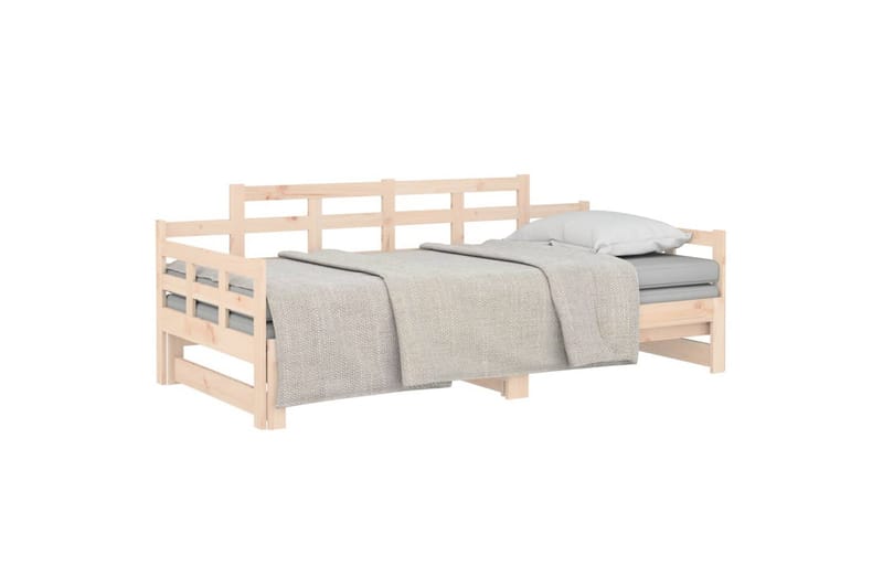 beBasic Uttrekkbar dagseng heltre furu 2x(80x200) cm - Brun - Møbler - Sofaer - Dagsenger