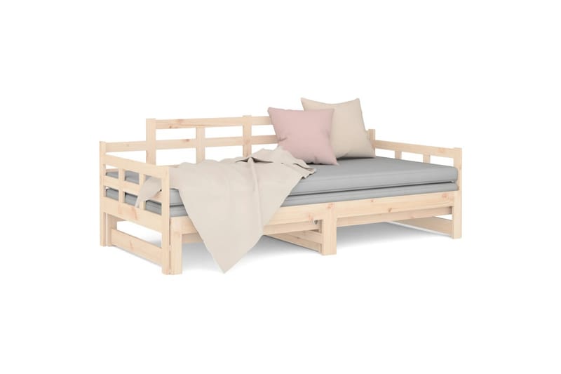 beBasic Uttrekkbar dagseng heltre furu 2x(80x200) cm - Brun - Møbler - Sofaer - Dagsenger