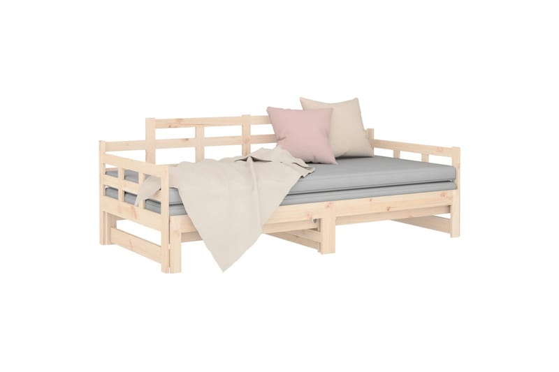 beBasic Uttrekkbar dagseng heltre furu 2x(80x200) cm - Brun - Møbler - Sofaer - Dagsenger