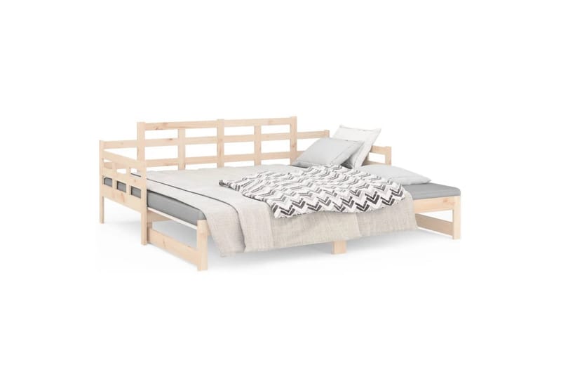 beBasic Uttrekkbar dagseng heltre furu 2x(80x200) cm - Brun - Møbler - Sofaer - Dagsenger