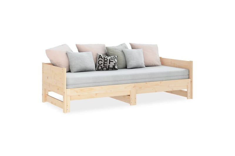 beBasic Uttrekkbar dagseng heltre furu 2x(90x190) cm - Brun - Møbler - Sofaer - Dagsenger