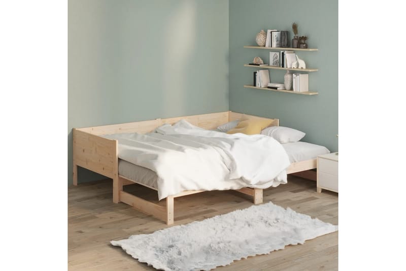 beBasic Uttrekkbar dagseng heltre furu 2x(90x190) cm - Brun - Møbler - Sofaer - Dagsenger