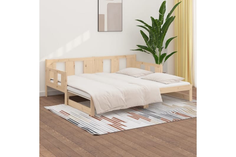 beBasic Uttrekkbar dagseng heltre furu 2x(90x190) cm - Brun - Møbler - Sofaer - Dagsenger