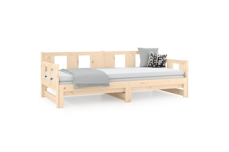 beBasic Uttrekkbar dagseng heltre furu 2x(90x190) cm - Brun - Møbler - Sofaer - Dagsenger