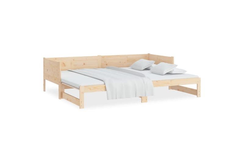 beBasic Uttrekkbar dagseng heltre furu 2x(90x190) cm - Brun - Møbler - Sofaer - Dagsenger