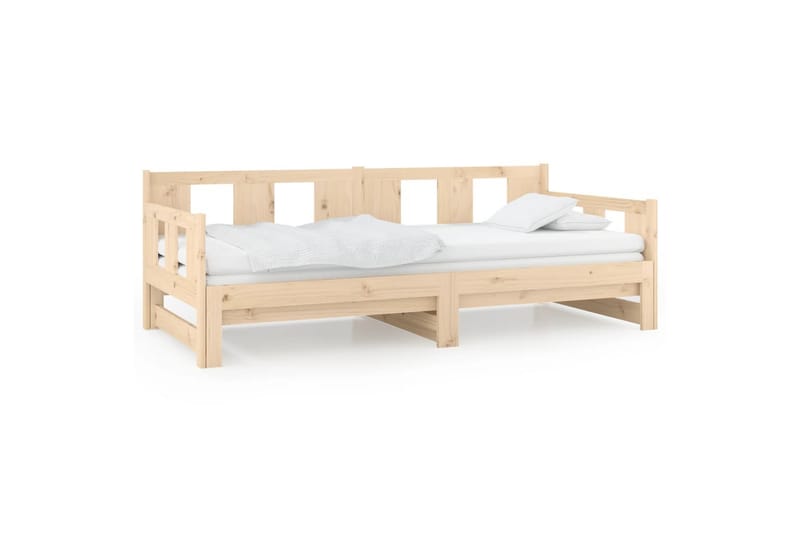 beBasic Uttrekkbar dagseng heltre furu 2x(90x190) cm - Brun - Møbler - Sofaer - Dagsenger