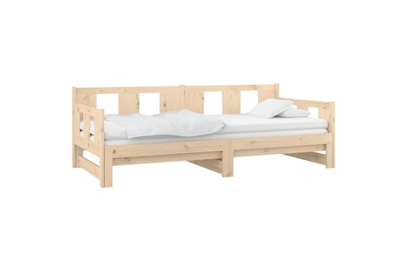 beBasic Uttrekkbar dagseng heltre furu 2x(90x190) cm - Brun - Møbler - Sofaer - Dagsenger
