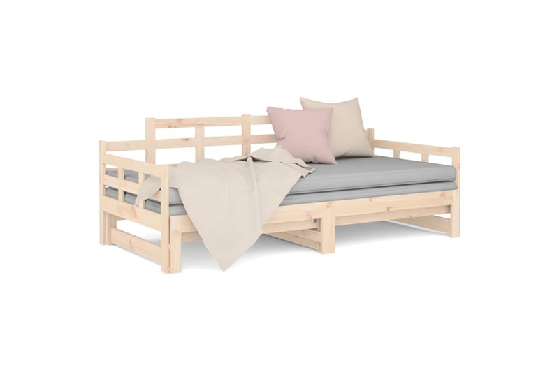 beBasic Uttrekkbar dagseng heltre furu 2x(90x190) cm - Brun - Møbler - Sofaer - Dagsenger