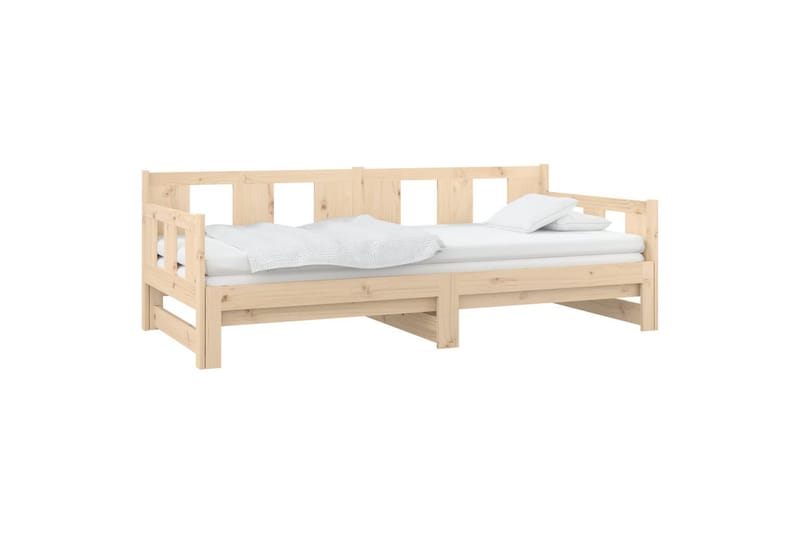 beBasic Uttrekkbar dagseng heltre furu 2x(90x200) cm - Brun - Møbler - Senger - Sengeramme & sengestamme