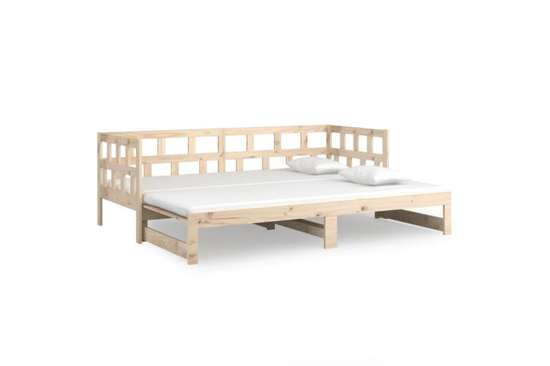 beBasic Uttrekkbar dagseng heltre furu 2x(90x200) cm - Brun - Møbler - Sofaer - Dagsenger