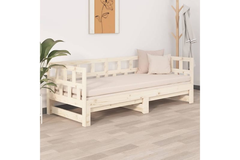 beBasic Uttrekkbar dagseng heltre furu 2x(90x200) cm - Brun - Møbler - Sofaer - Dagsenger
