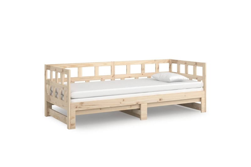 beBasic Uttrekkbar dagseng heltre furu 2x(90x200) cm - Brun - Møbler - Sofaer - Dagsenger