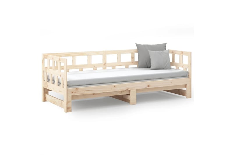 beBasic Uttrekkbar dagseng heltre furu 2x(90x200) cm - Brun - Møbler - Sofaer - Dagsenger