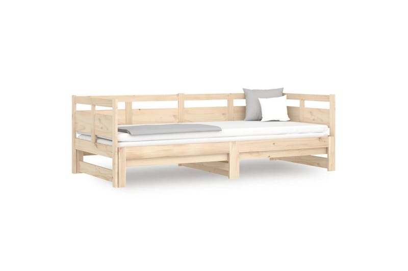 beBasic Uttrekkbar dagseng heltre furu 2x(90x200) cm - Brun - Møbler - Sofaer - Dagsenger