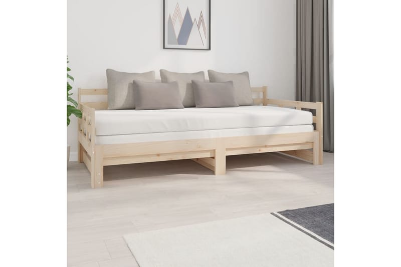 beBasic Uttrekkbar dagseng heltre furu 2x(90x200) cm - Brun - Møbler - Senger - Sengeramme & sengestamme