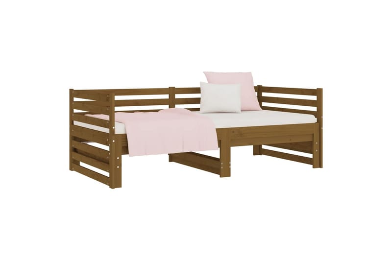 beBasic Uttrekkbar dagseng honningbrun 2x(90x190) cm heltre furu - Brun - Møbler - Senger - Sengeramme & sengestamme