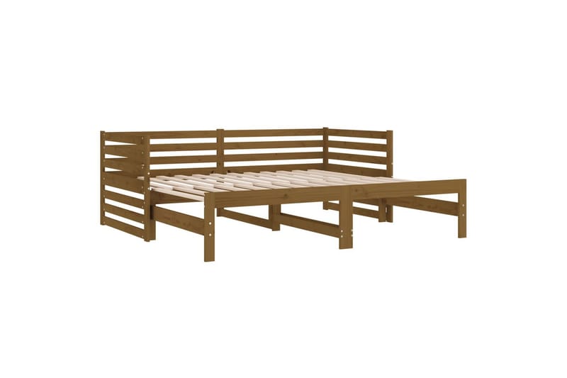 beBasic Uttrekkbar dagseng honningbrun 2x(90x190) cm heltre furu - Brun - Møbler - Senger - Sengeramme & sengestamme