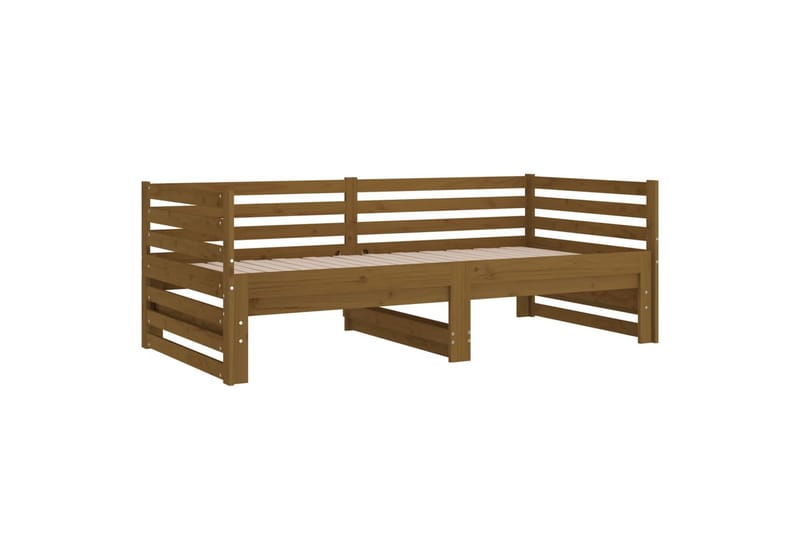 beBasic Uttrekkbar dagseng honningbrun 2x(90x190) cm heltre furu - Brun - Møbler - Senger - Sengeramme & sengestamme