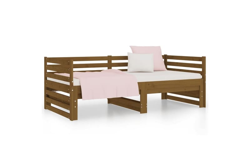 beBasic Uttrekkbar dagseng honningbrun 2x(90x190) cm heltre furu - Brun - Møbler - Senger - Sengeramme & sengestamme
