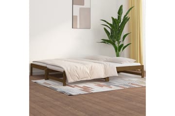 beBasic Uttrekkbar dagseng honningbrun 2x(90x200) cm heltre furu - Brun - Møbler - Senger - Sengeramme & sengestamme