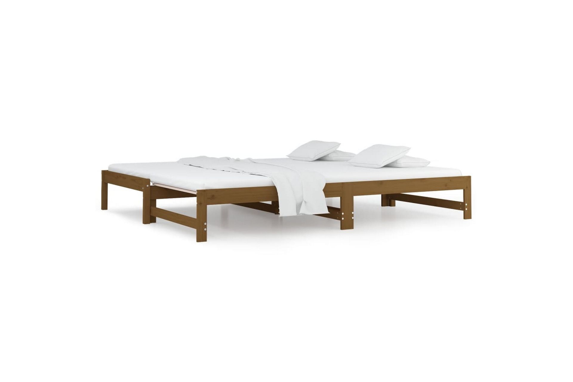 beBasic Uttrekkbar dagseng honningbrun 2x(90x200) cm heltre furu - Brun - Møbler - Senger - Sengeramme & sengestamme