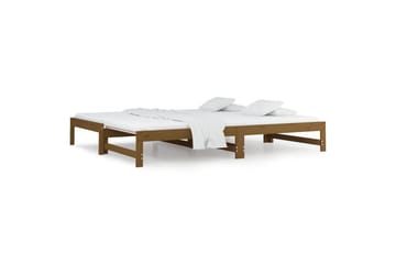 beBasic Uttrekkbar dagseng honningbrun 2x(90x200) cm heltre furu - Brun - Møbler - Senger - Sengeramme & sengestamme