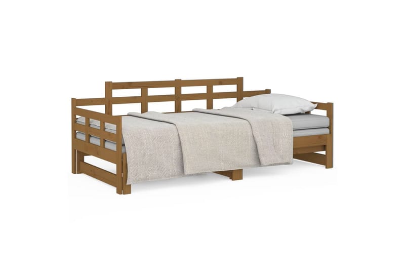 beBasic Uttrekkbar dagseng honningbrun heltre furu 2x(90x190) cm - Brun - Møbler - Sofaer - Dagsenger