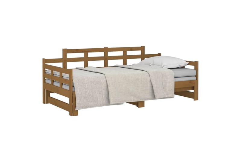 beBasic Uttrekkbar dagseng honningbrun heltre furu 2x(90x190) cm - Brun - Møbler - Sofaer - Dagsenger