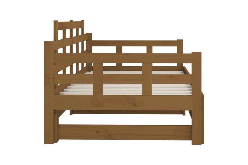 beBasic Uttrekkbar dagseng honningbrun heltre furu 2x(90x200) cm - Brun - Møbler - Sofaer - Dagsenger