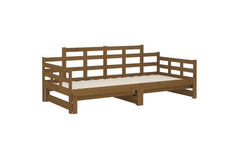 beBasic Uttrekkbar dagseng honningbrun heltre furu 2x(90x200) cm - Brun - Møbler - Sofaer - Dagsenger
