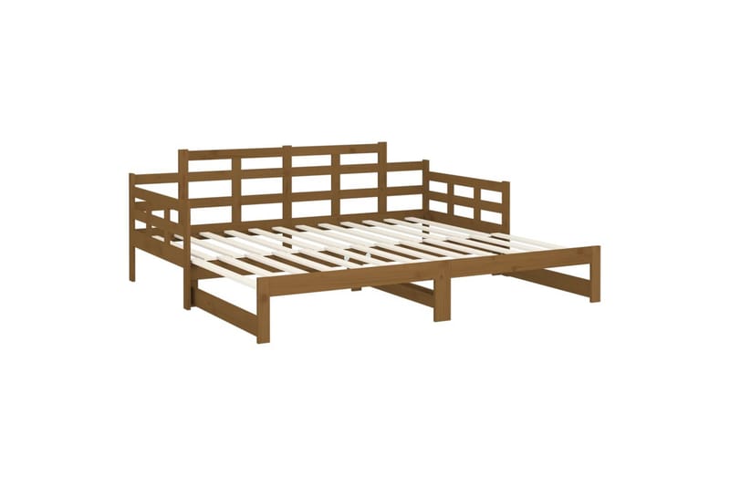 beBasic Uttrekkbar dagseng honningbrun heltre furu 2x(90x200) cm - Brun - Møbler - Sofaer - Dagsenger