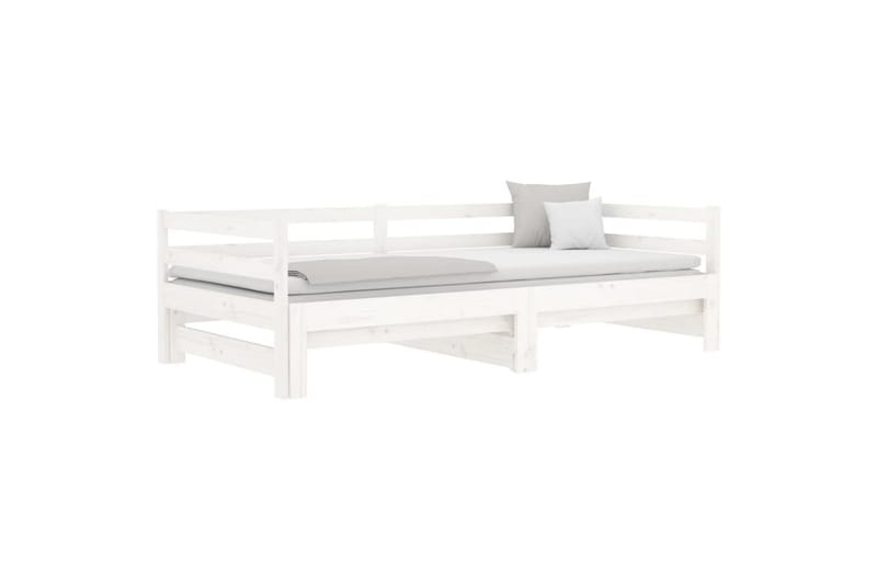beBasic Uttrekkbar dagseng hvit 2x(80x200) cm heltre furu - Hvit - Møbler - Senger - Sengeramme & sengestamme