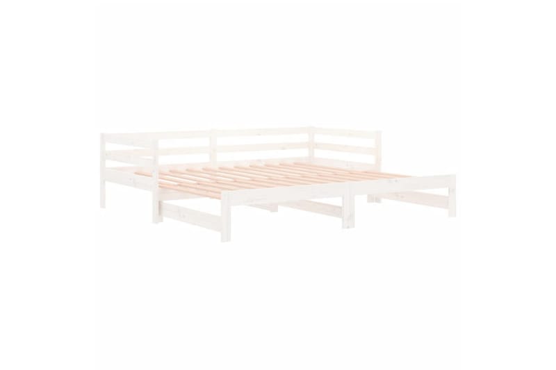 beBasic Uttrekkbar dagseng hvit 2x(80x200) cm heltre furu - Hvit - Møbler - Senger - Sengeramme & sengestamme
