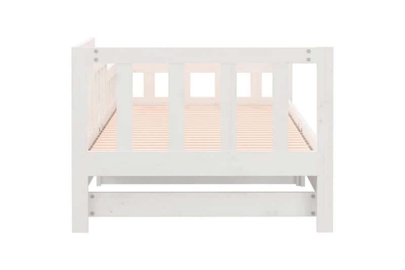 beBasic Uttrekkbar dagseng hvit 2x(80x200) cm heltre furu - Hvit - Møbler - Senger - Sengeramme & sengestamme