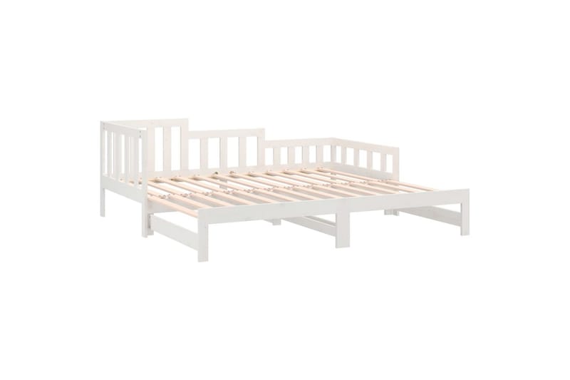 beBasic Uttrekkbar dagseng hvit 2x(80x200) cm heltre furu - Hvit - Møbler - Senger - Sengeramme & sengestamme
