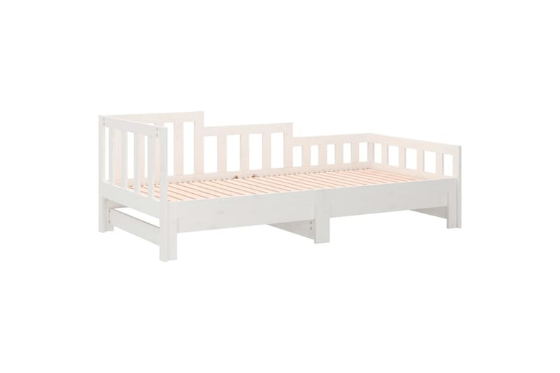 beBasic Uttrekkbar dagseng hvit 2x(80x200) cm heltre furu - Hvit - Møbler - Senger - Sengeramme & sengestamme