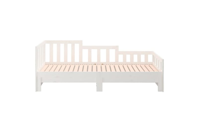 beBasic Uttrekkbar dagseng hvit 2x(80x200) cm heltre furu - Hvit - Møbler - Senger - Sengeramme & sengestamme