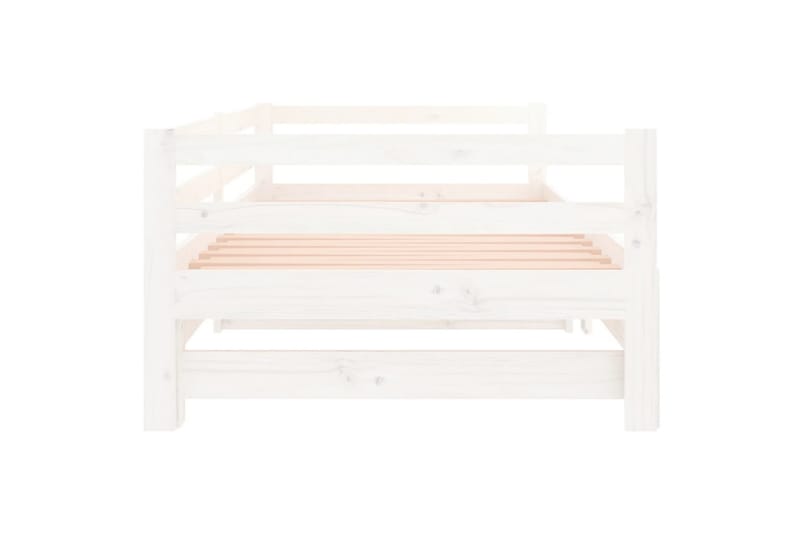 beBasic Uttrekkbar dagseng hvit 2x(90x190) cm heltre furu - Hvit - Møbler - Senger - Sengeramme & sengestamme