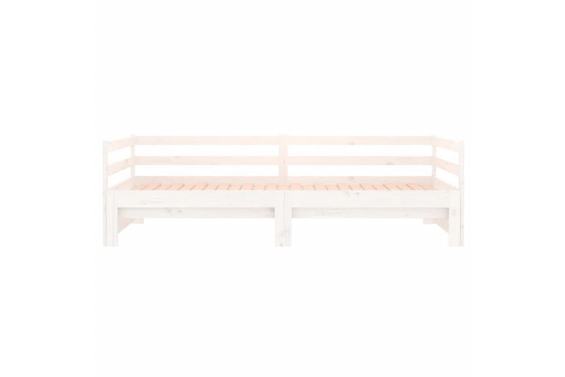 beBasic Uttrekkbar dagseng hvit 2x(90x190) cm heltre furu - Hvit - Møbler - Senger - Sengeramme & sengestamme