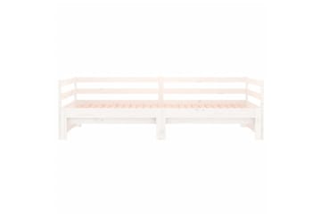 beBasic Uttrekkbar dagseng hvit 2x(90x190) cm heltre furu - Hvit - Møbler - Senger - Sengeramme & sengestamme