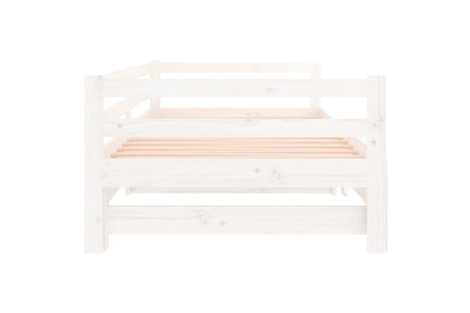 beBasic Uttrekkbar dagseng hvit 2x(90x190) cm heltre furu - Hvit - Møbler - Senger - Sengeramme & sengestamme