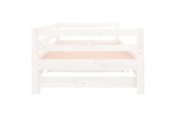 beBasic Uttrekkbar dagseng hvit 2x(90x190) cm heltre furu - Hvit - Møbler - Senger - Sengeramme & sengestamme